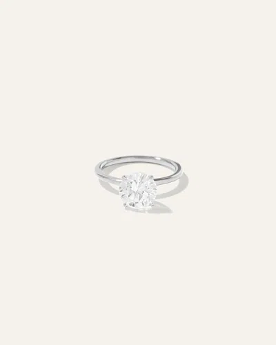 Quince Women's Lab Grown Diamond Round Petite Classic Engagement Ring In White Gold