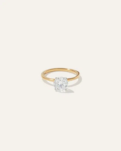 Quince Women's Lab Grown Diamond Round Petite Classic Engagement Ring In Yellow Gold
