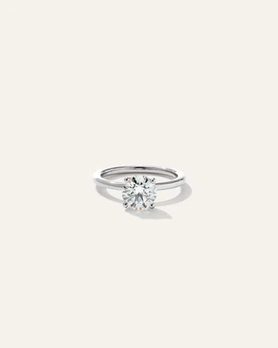 Quince Women's Lab Grown Diamond Round Petite Hidden Halo Engagement Ring In Platinum