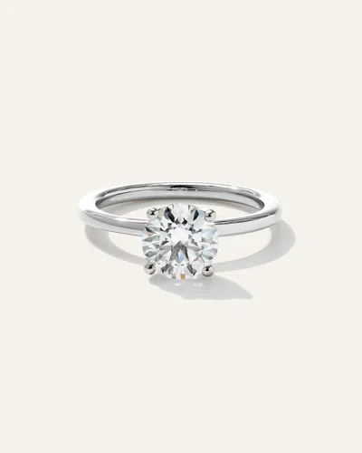 Quince Women's Lab Grown Diamond Round Petite Hidden Halo Engagement Ring In White Gold