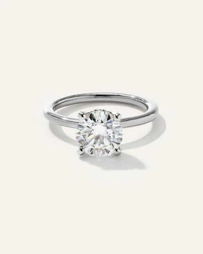 Quince Women's Lab Grown Diamond Round Petite Hidden Halo Engagement Ring In White Gold