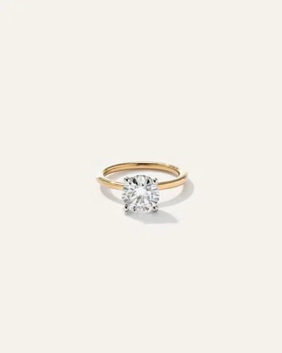 Quince Women's Lab Grown Diamond Round Petite Hidden Halo Engagement Ring In Yellow Gold