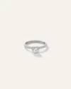Quince Women's Lab Grown Diamond Round Petite Pave Engagement Ring In Platinum