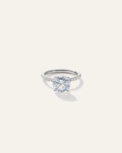 Quince Women's Lab Grown Diamond Round Petite Pave Engagement Ring In Platinum