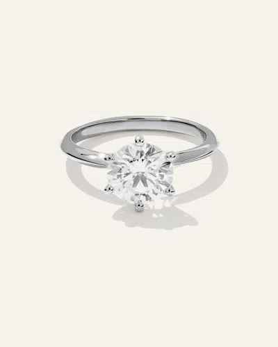 Quince Women's Lab Grown Diamond Round Six Prong Knife Edge Engagement Ring In Platinum