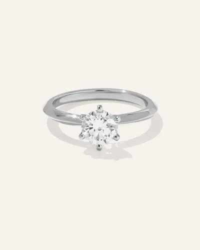 Quince Women's Lab Grown Diamond Round Six Prong Knife Edge Engagement Ring In White Gold