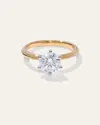 Quince Women's Lab Grown Diamond Round Six Prong Knife Edge Engagement Ring In Yellow Gold