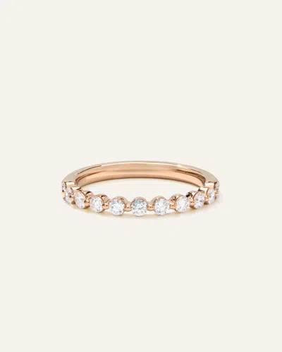 Quince Women's Lab Grown Diamond Single Shared Prong Halfway Band Rings