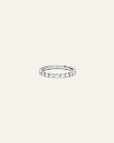 Quince Women's Lab Grown Diamond Single Shared Prong Halfway Band Rings In White Gold
