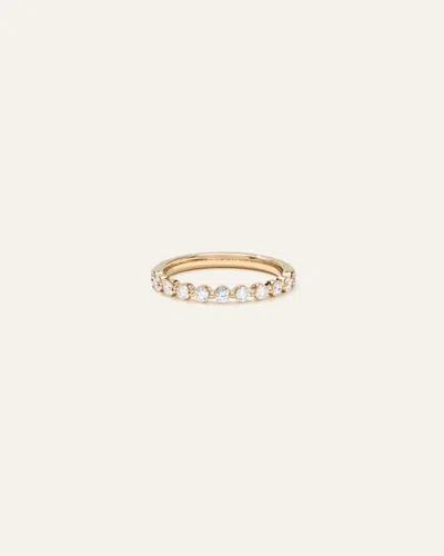 Quince Women's Lab Grown Diamond Single Shared Prong Halfway Band Rings In Yellow Gold