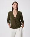 Quince Women's Lightweight Cotton Cashmere Cardigan Sweater In Green