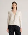 Quince Women's Lightweight Cotton Cashmere Cardigan Sweater In Heather Bone