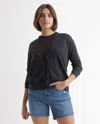 Quince Women's Lightweight Cotton Cashmere Cardigan Sweater In Heather Charcoal