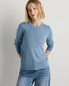 Quince Women's Lightweight Cotton Cashmere Crew Sweater In Blue