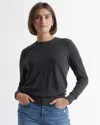 Quince Women's Lightweight Cotton Cashmere Crew Sweater In Heather Charcoal