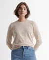 Quince Women's Lightweight Cotton Cashmere Crew Sweater In Heather Oatmeal