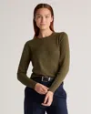 Quince Women's Lightweight Cotton Cashmere Crew Sweater In Olive