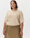 Quince Women's Lightweight Cotton Cashmere Link-stitch Dolman Sweater In Brown
