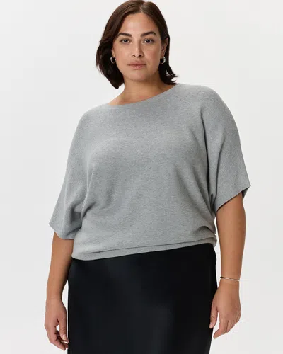 Quince Women's Lightweight Cotton Cashmere Link-stitch Dolman Sweater In Gray