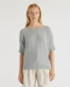 Quince Women's Lightweight Cotton Cashmere Link-stitch Dolman Sweater In Heather Grey