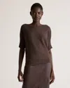 Quince Women's Lightweight Cotton Cashmere Link-stitch Dolman Sweater In Mocha Heather