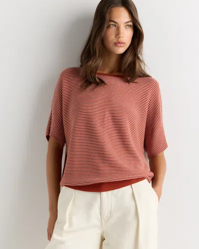 Quince Women's Lightweight Cotton Cashmere Link-stitch Dolman Sweater
