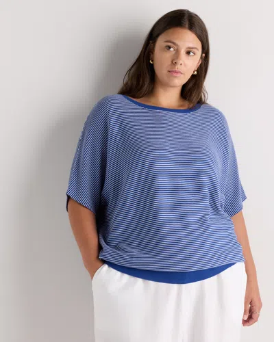 Quince Women's Lightweight Cotton Cashmere Link-stitch Dolman Sweater