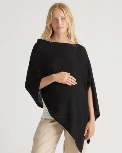 Quince Women's Lightweight Cotton Cashmere Nursing Shawl In Black