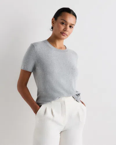 Quince Women's Lightweight Cotton Cashmere Relaxed Sweater T-shirt In Gray