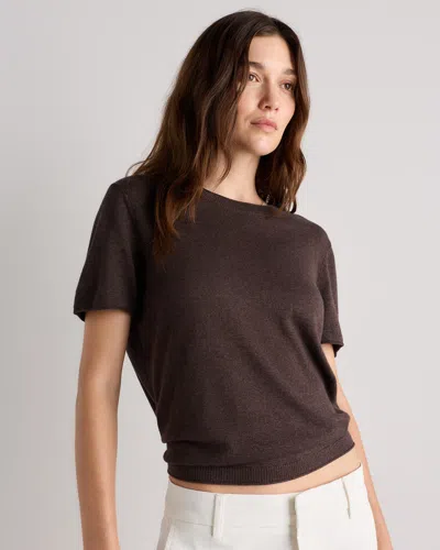 Quince Women's Lightweight Cotton Cashmere Relaxed Sweater T-shirt In Brown