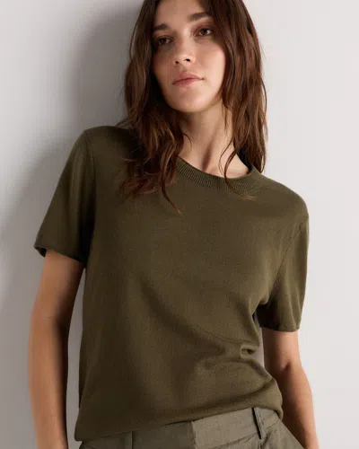 Quince Women's Lightweight Cotton Cashmere Relaxed Sweater T-shirt In Green