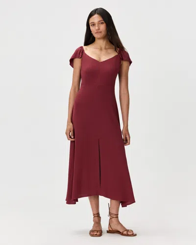 Quince Women's Lightweight Crepe Flutter Sleeve Midi Dress