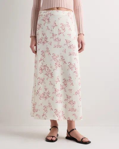 Quince Women's Lightweight Crepe Slip Skirt In White