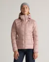 Quince Women's Lightweight Down Packable Puffer Hooded Jacket In Antique Rose