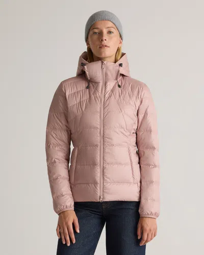 Quince Women's Lightweight Down Packable Puffer Hooded Jacket In Antique Rose