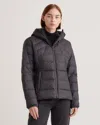 Quince Women's Lightweight Down Packable Puffer Hooded Jacket In Black