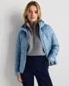 Quince Women's Lightweight Down Packable Puffer Hooded Jacket In Blue
