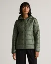Quince Women's Lightweight Down Packable Puffer Hooded Jacket In Loden