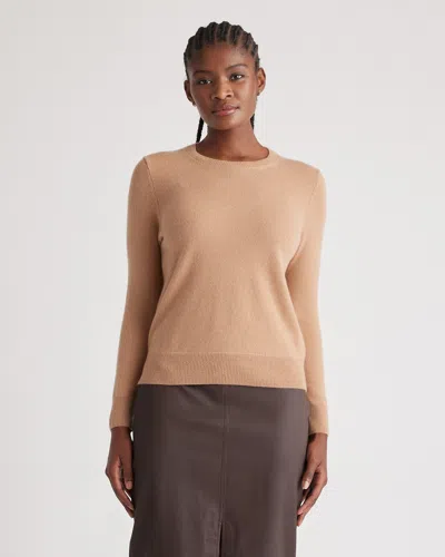 Quince Women's Lightweight Mongolian Cashmere Crewneck Sweater In Camel