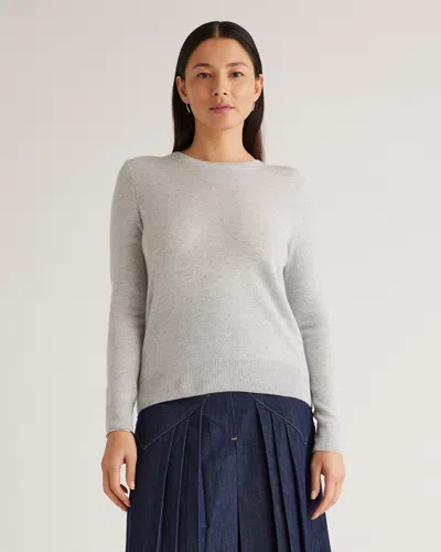 Quince Women's Lightweight Mongolian Cashmere Crewneck Sweater In Heather Pale Grey