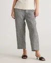Quince Women's 100% European Linen Pants In Khaki / Black Gingham