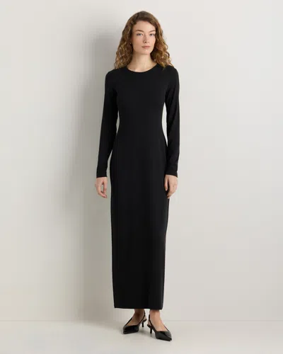 Quince Women's Long Sleeve Knit Maxi Dress In Black