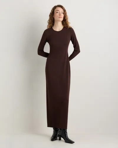Quince Women's Long Sleeve Knit Maxi Dress In Brown