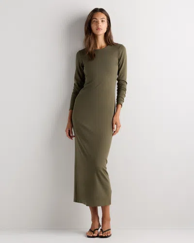 Quince Women's Long Sleeve Knit Maxi Dress In Green