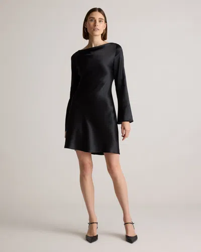 Quince Women's Long Sleeve Mini Dress In Black
