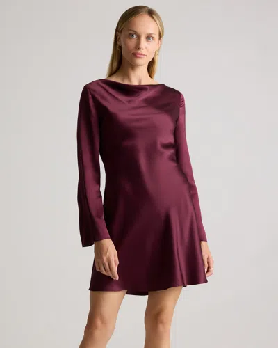 Quince Women's Long Sleeve Mini Dress In Burgundy