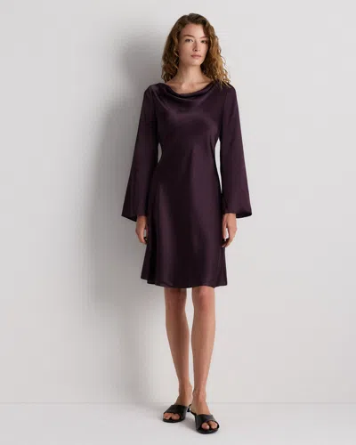 Quince Women's Long Sleeve Mini Dress In Purple