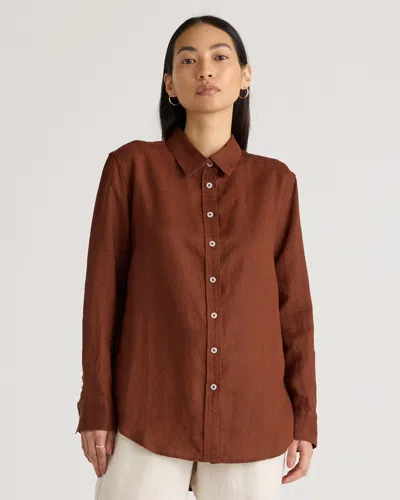 Quince Women's Long Sleeve Shirt In Chocolate