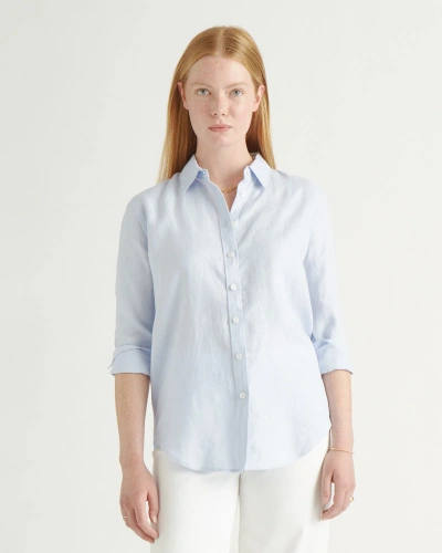 Quince Women's Long Sleeve Shirt In Light Blue