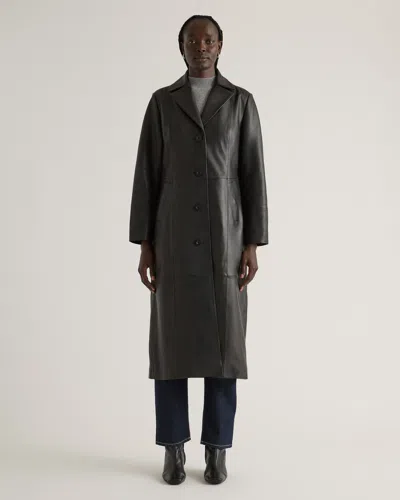 Quince Women's Long Trench Coat In Black